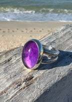 Amethyst gemstone ring – fine and sterling silver, size 9, February birthstone, elegant design