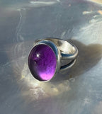 Amethyst gemstone ring – fine and sterling silver, size 9, February birthstone, elegant design