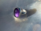 Amethyst gemstone ring – fine and sterling silver, sizes 6 & 8, February birthstone
