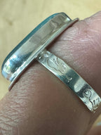 Aquamarine sea glass ring – size 7.25 sterling silver artisan jewelry from Japan fishnet float glass