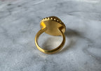 Golden yellow sea glass gold vermeil ring – rare collector-quality sea glass, handcrafted jewelry