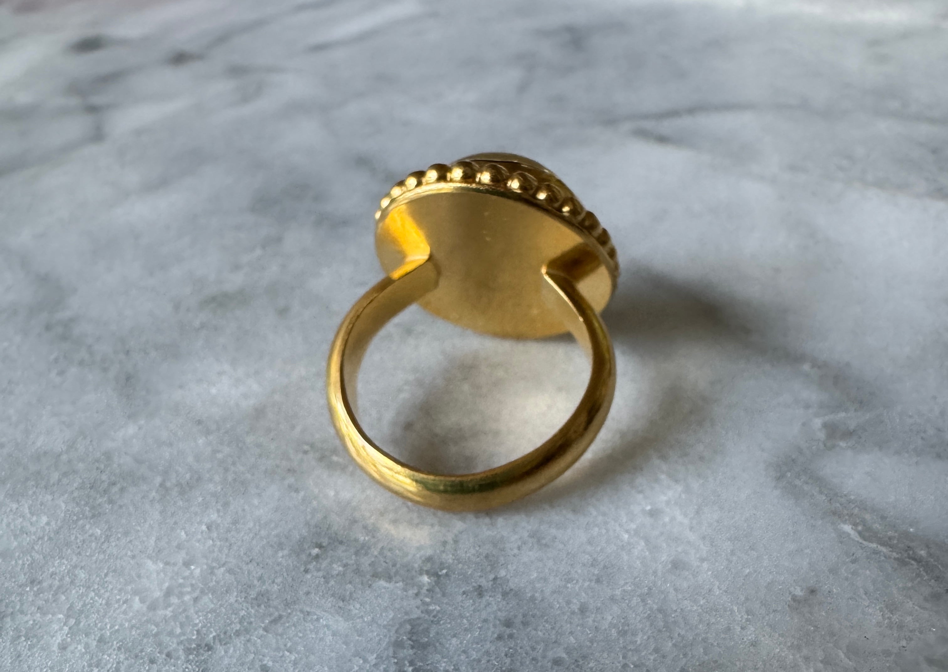 Golden yellow sea glass gold vermeil ring – rare collector-quality sea glass, handcrafted jewelry