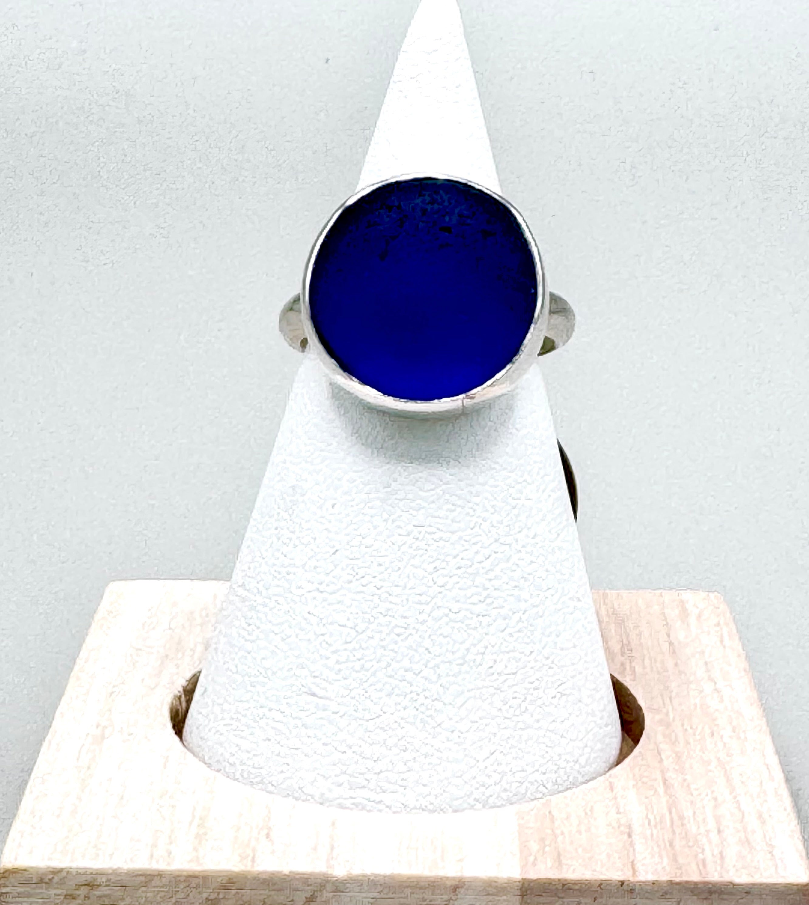 Cobalt Blue Sea Glass Ring