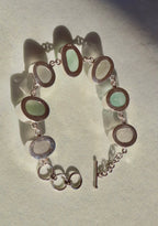 Seafoam and Gray/White Sea Glass Bracelet