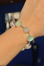 Seafoam and Gray/White Sea Glass Bracelet