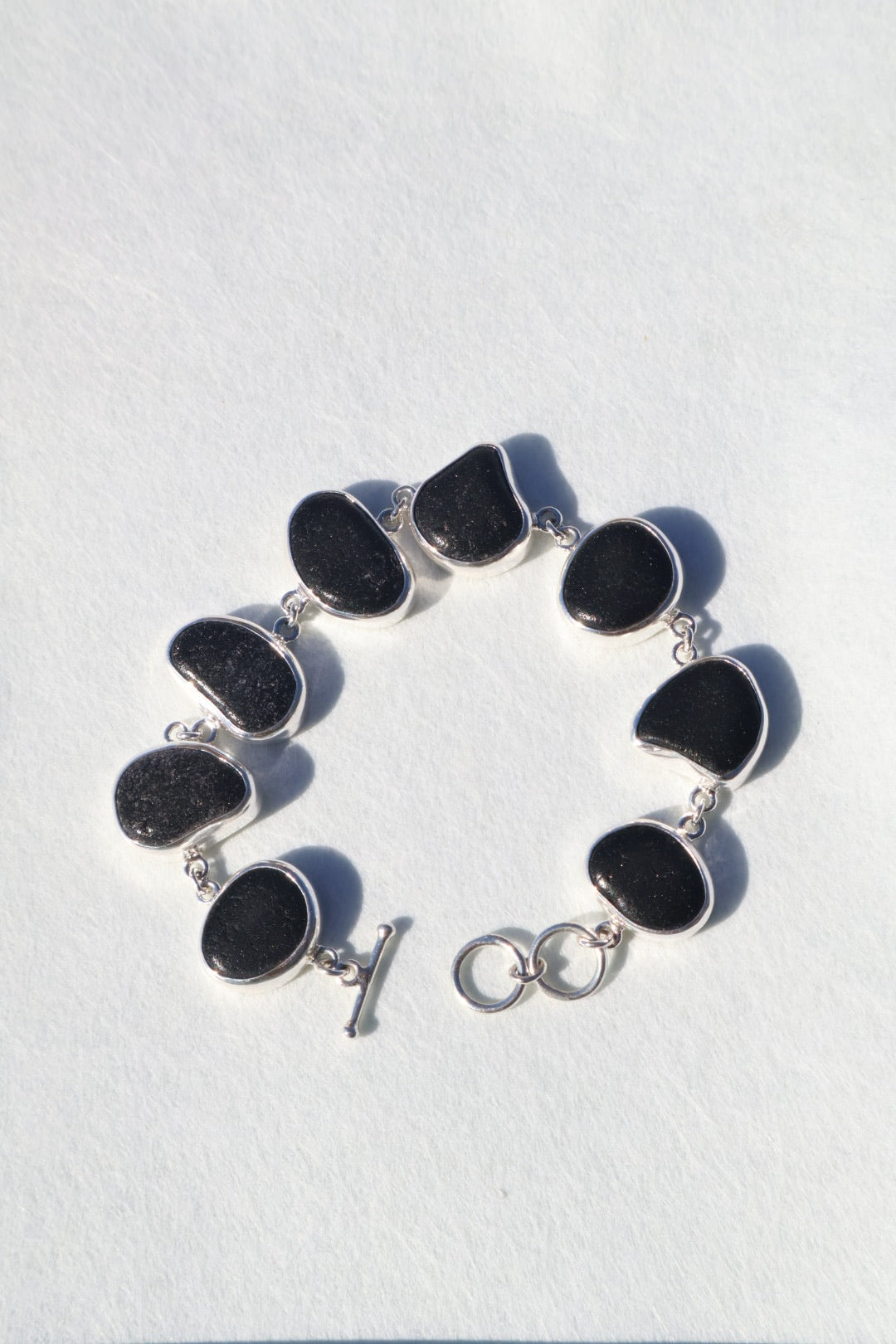 Ultra Rare Black/Red Sea Glass Bracelet