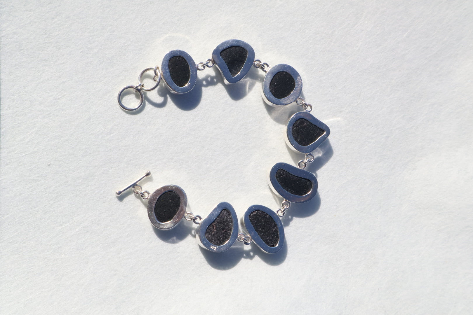 Ultra Rare Black/Red Sea Glass Bracelet