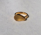 Rare Yellow Sea Glass Gold Vermeil Ring