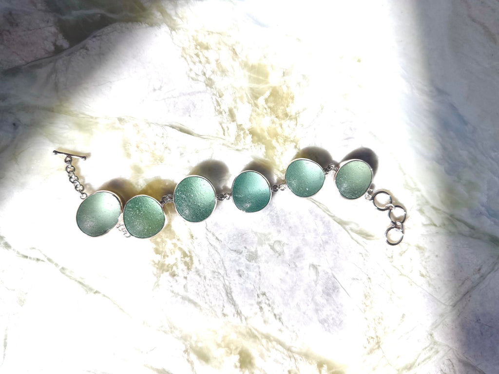 Seafoam Sea glass bracelet