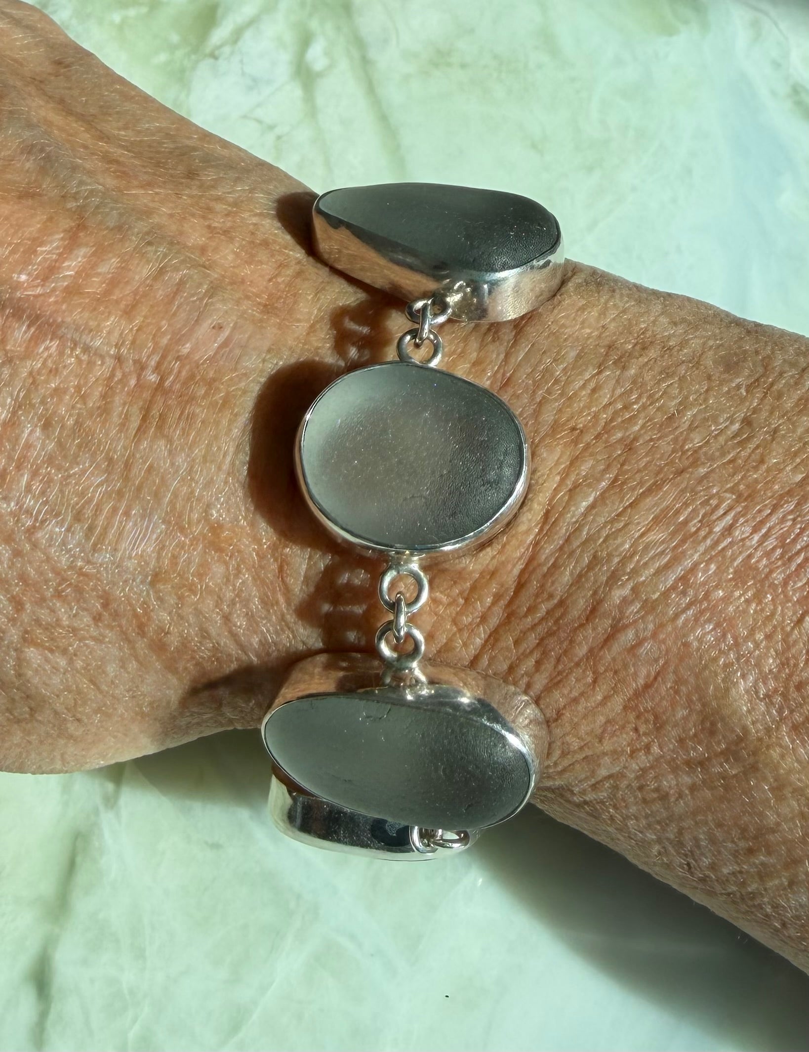 Gray Sea Glass Bracelet