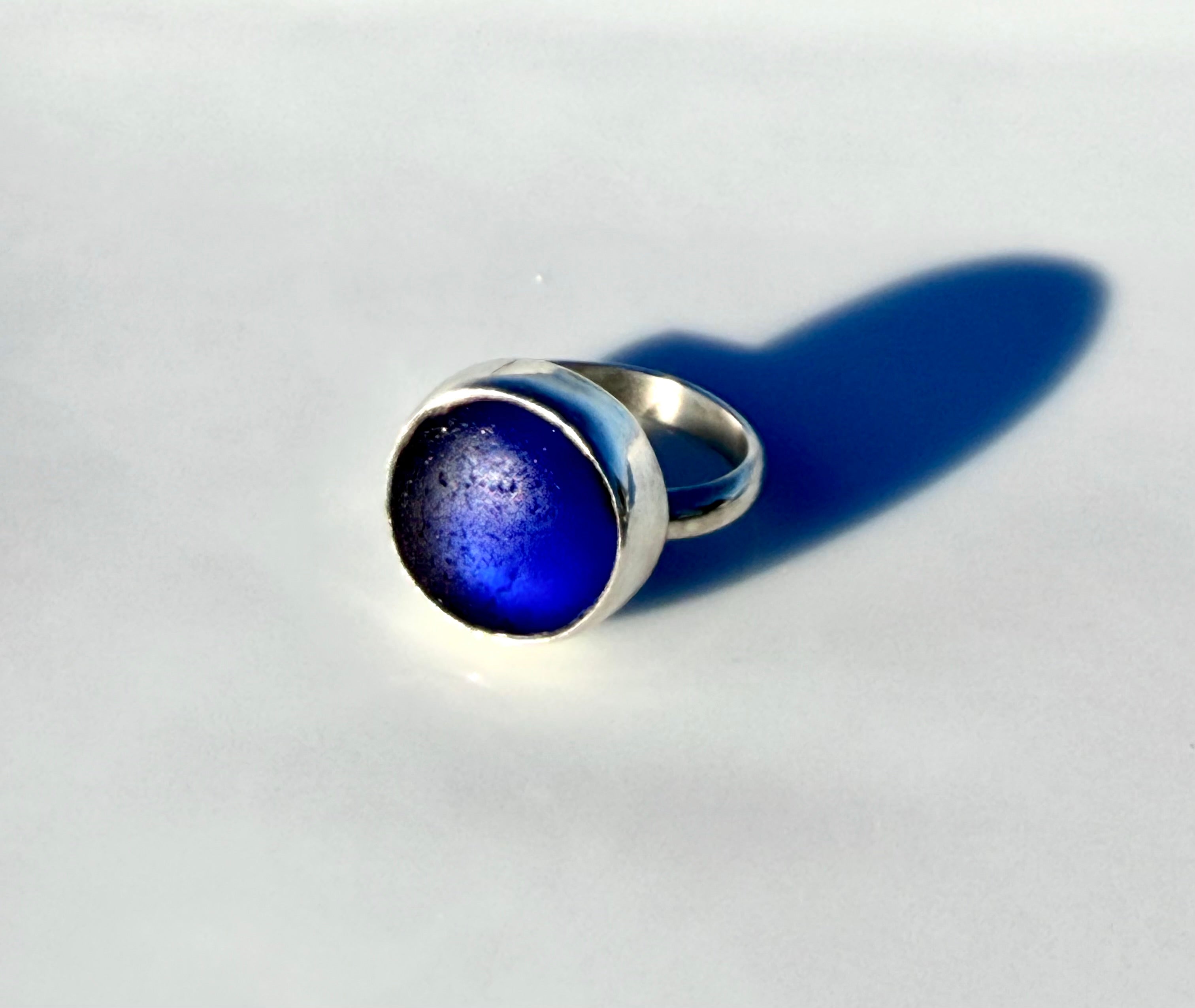 Cobalt Blue Sea Glass Ring