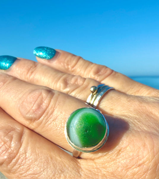 green-swirl-sea-glass-marble-ring