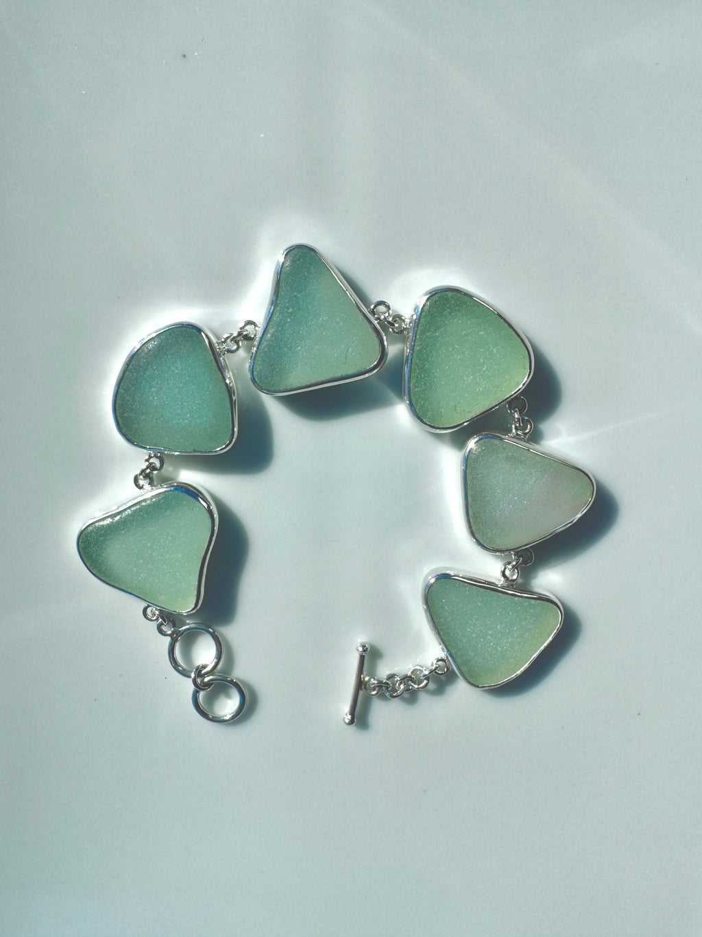Seafoam Sea Glass Bracelet - Adjustable