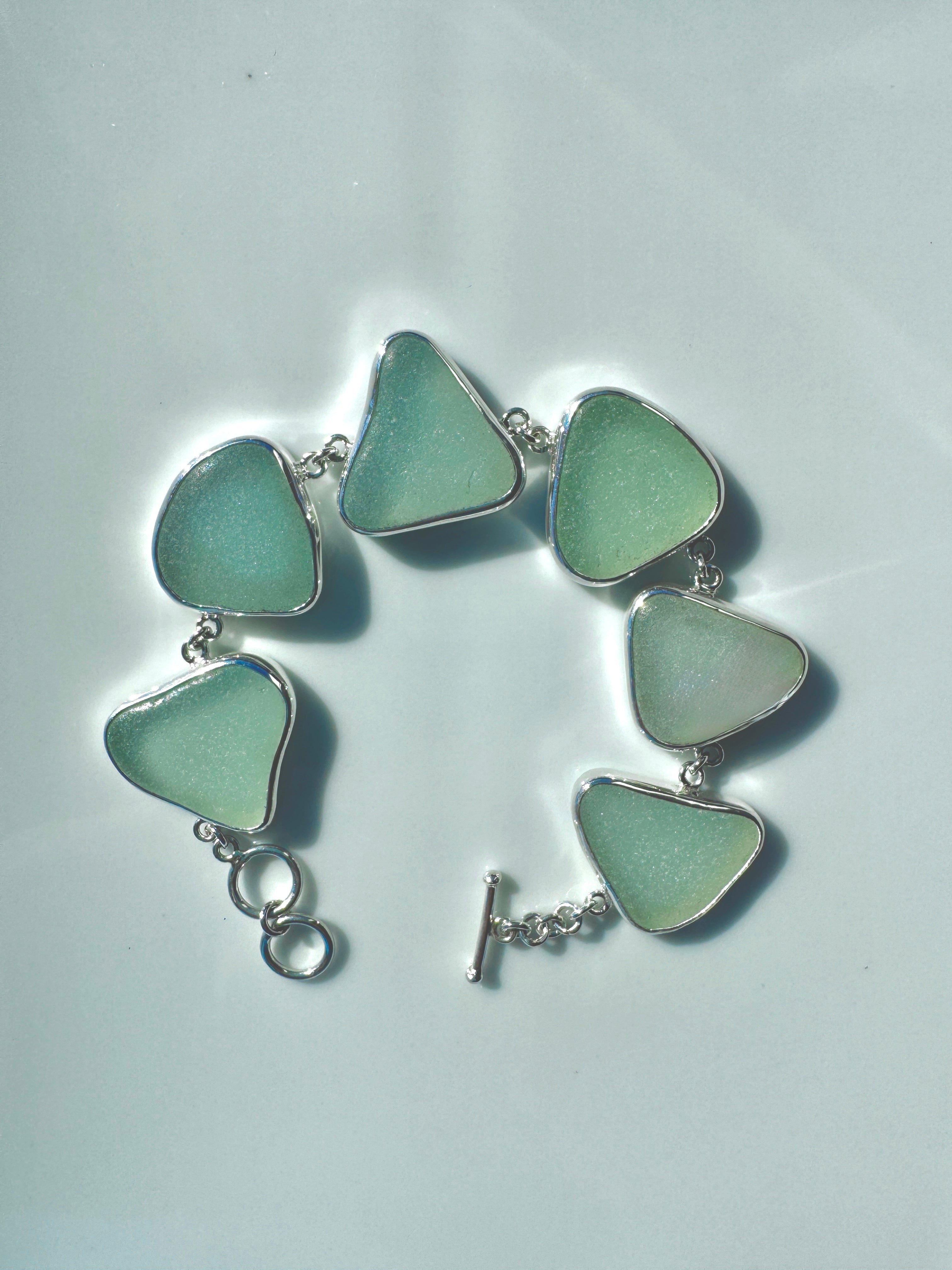 Seafoam Sea Glass Bracelet - Adjustable