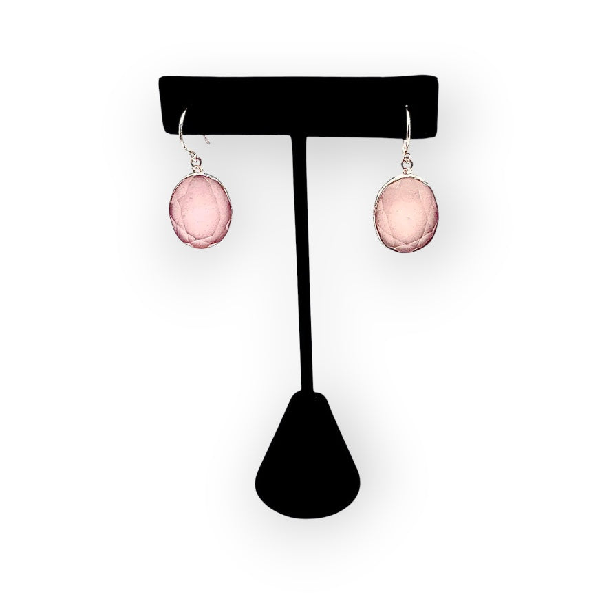 Elegant Rose Quartz Faceted Earrings