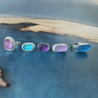 Blue Petite Sea Glass Ring