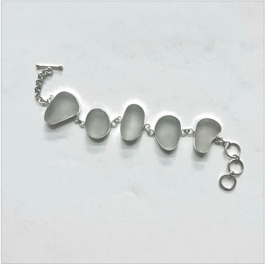 Gray Sea Glass Bracelet