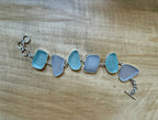 Pale Blue and Lavender Pastel Sea Glass Bracelet