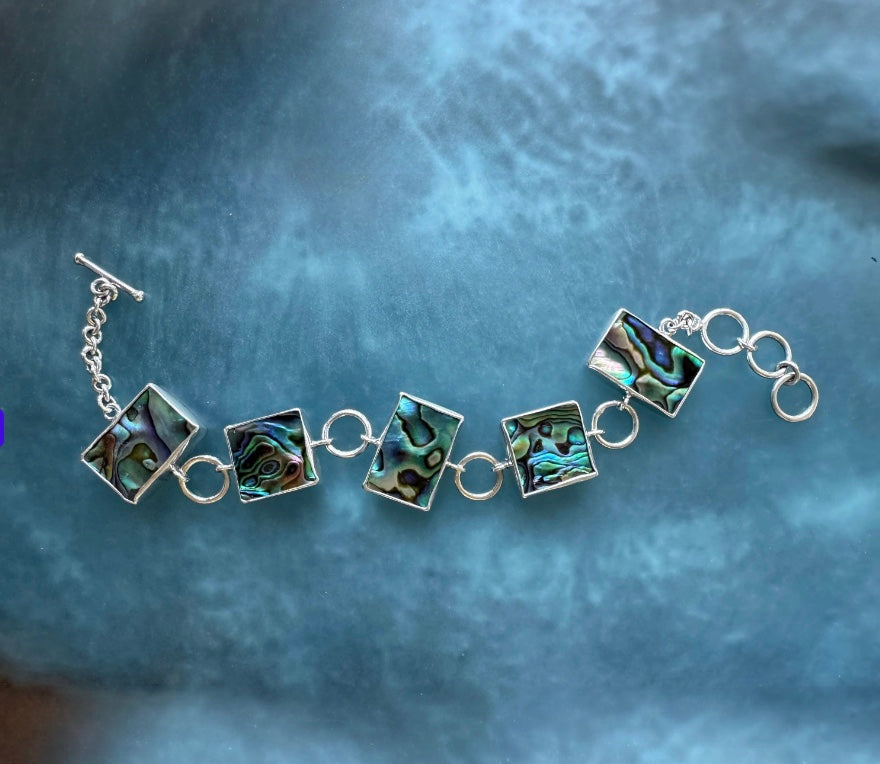 Abalone Multi Bezel Bracelet - Adjustable – Sea Glass Gold