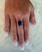Lapis Lazuli gold vermeil ring – deep blue gemstone promoting harmony and balance, handcrafted