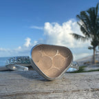 Pink polka-dot sea glass cuff bracelet – sterling silver decorative cuff, ocean-tumbled jewelry