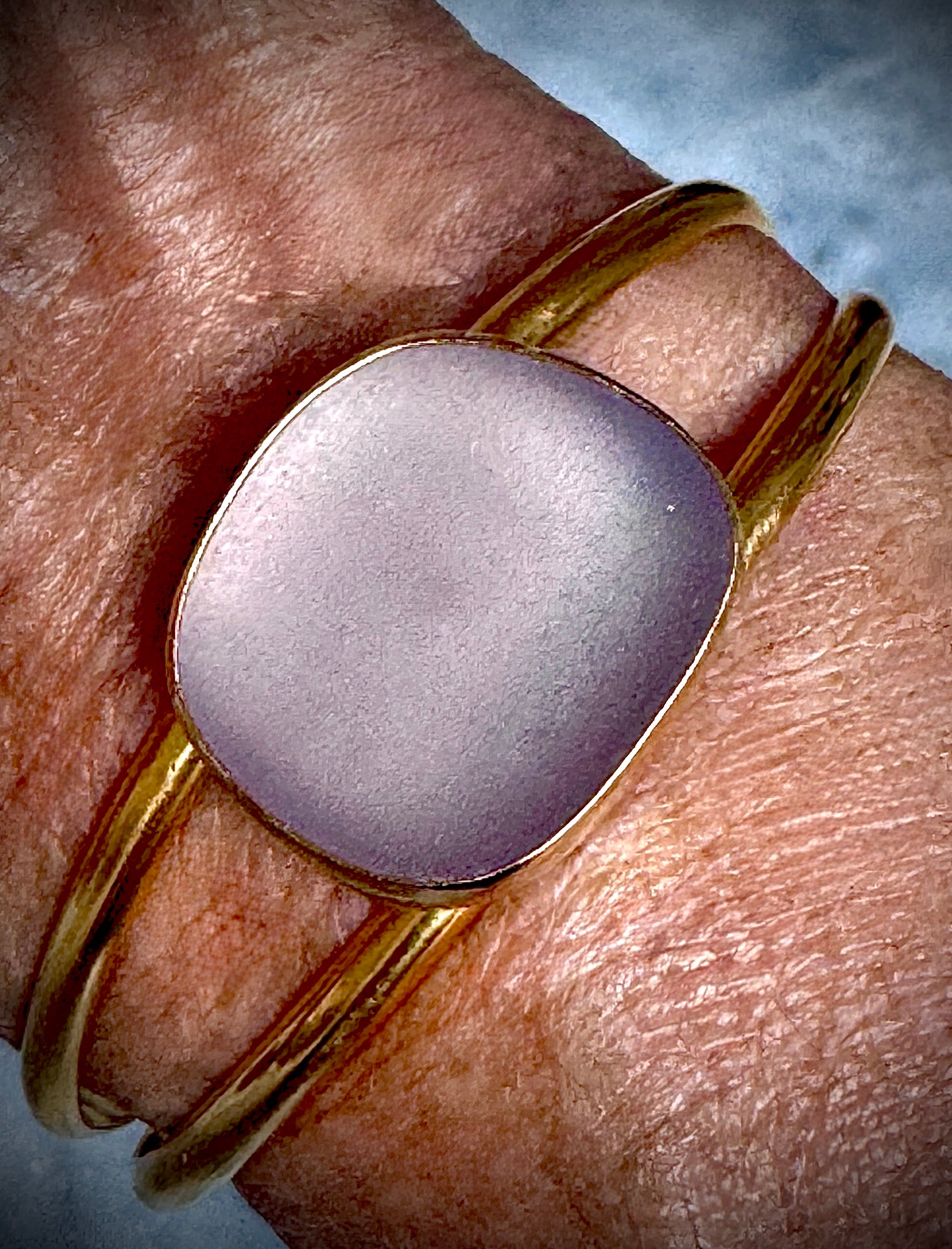 Purple Neodymium sea glass bracelet – gold vermeil, rare Italian ocean-tumbled jewelry