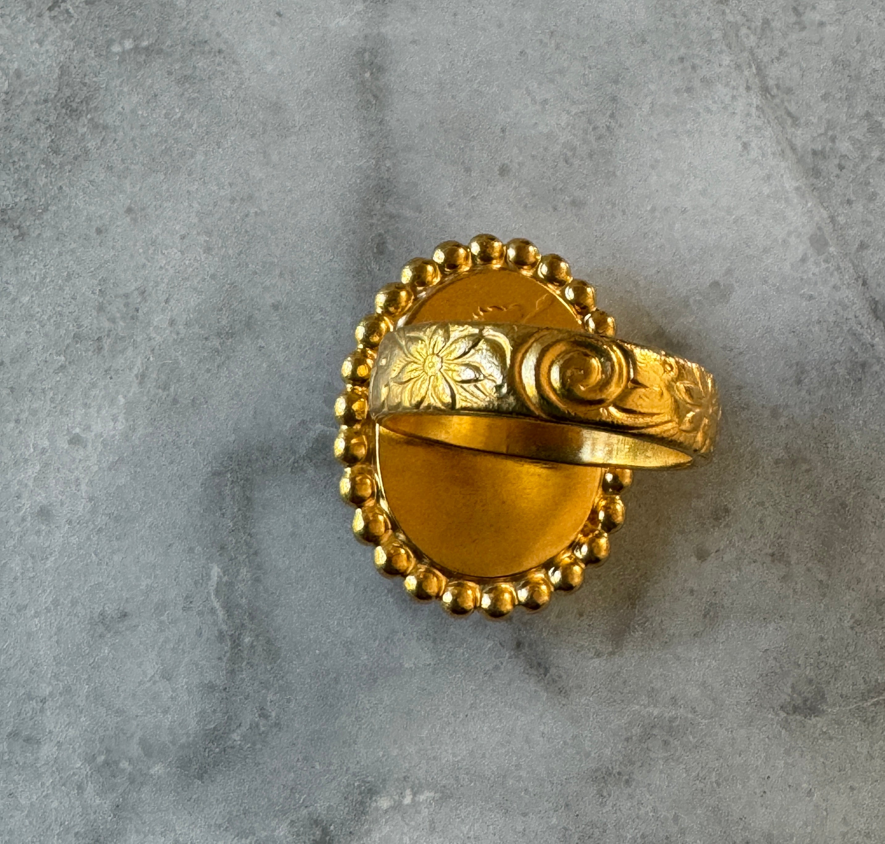 Purple sea glass gold vermeil statement ring – rare collector-quality sea glass, handcrafted jewelry