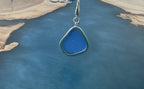 Rare periwinkle blue/purple sea glass anklet – sterling silver