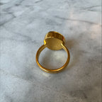 Sea foam bubble sea glass gold vermeil ring – historic, collector-quality, heirloom jewelry