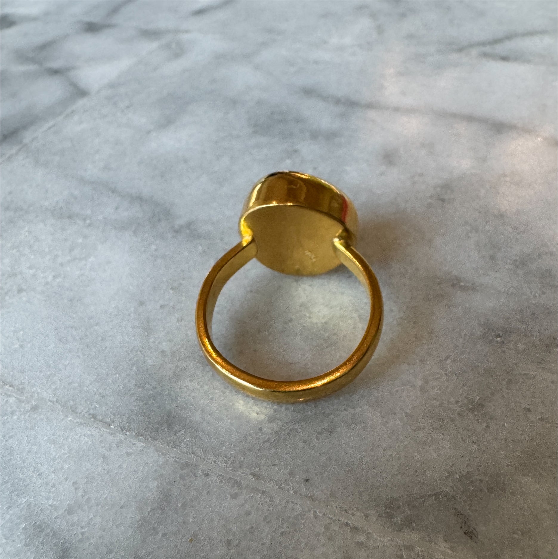 Sea foam bubble sea glass gold vermeil ring – historic, collector-quality, heirloom jewelry