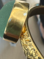 Seafoam green sea glass bubble cuff bracelet – gold vermeil adjustable handmade jewelry from England