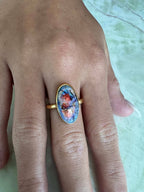 Fits size 6.75

Features a gorgeous, one-of-a-kind Sterling opal gemstone

Set in gold vermeil — sterling silver plated with 100 micro-inches of solid gold

Durable and luxurious, looks and wears like solid gold at a fraction of the cost

A unique, handcrafted gemstone ring, perfect for everyday wear or special occasions