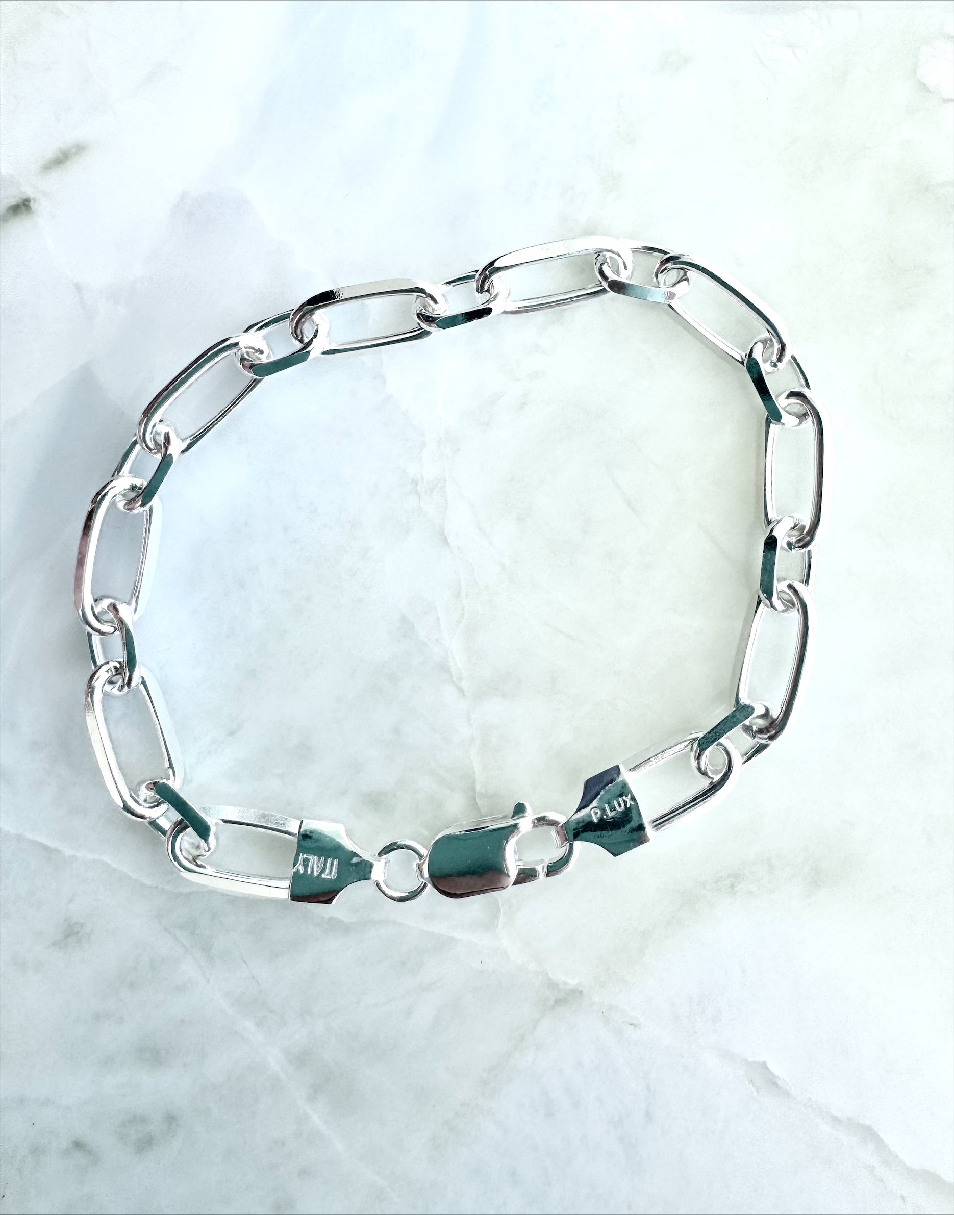 Sterling silver paperclip chain bracelet or anklet for building custom sea glass and charm jewelry.