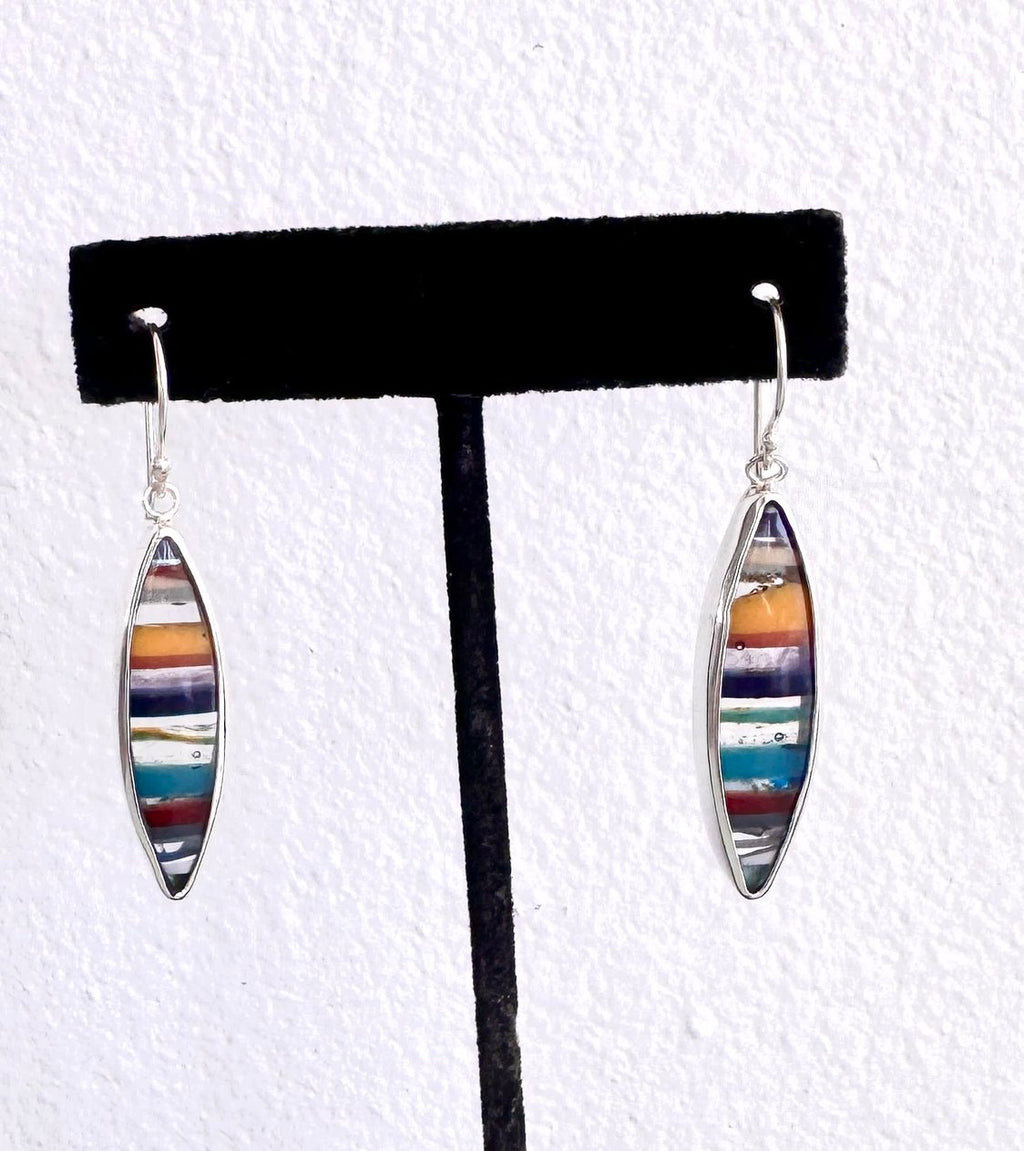 Surfite and sterling silver earrings – eco-friendly upcycled surfboard resin jewelry