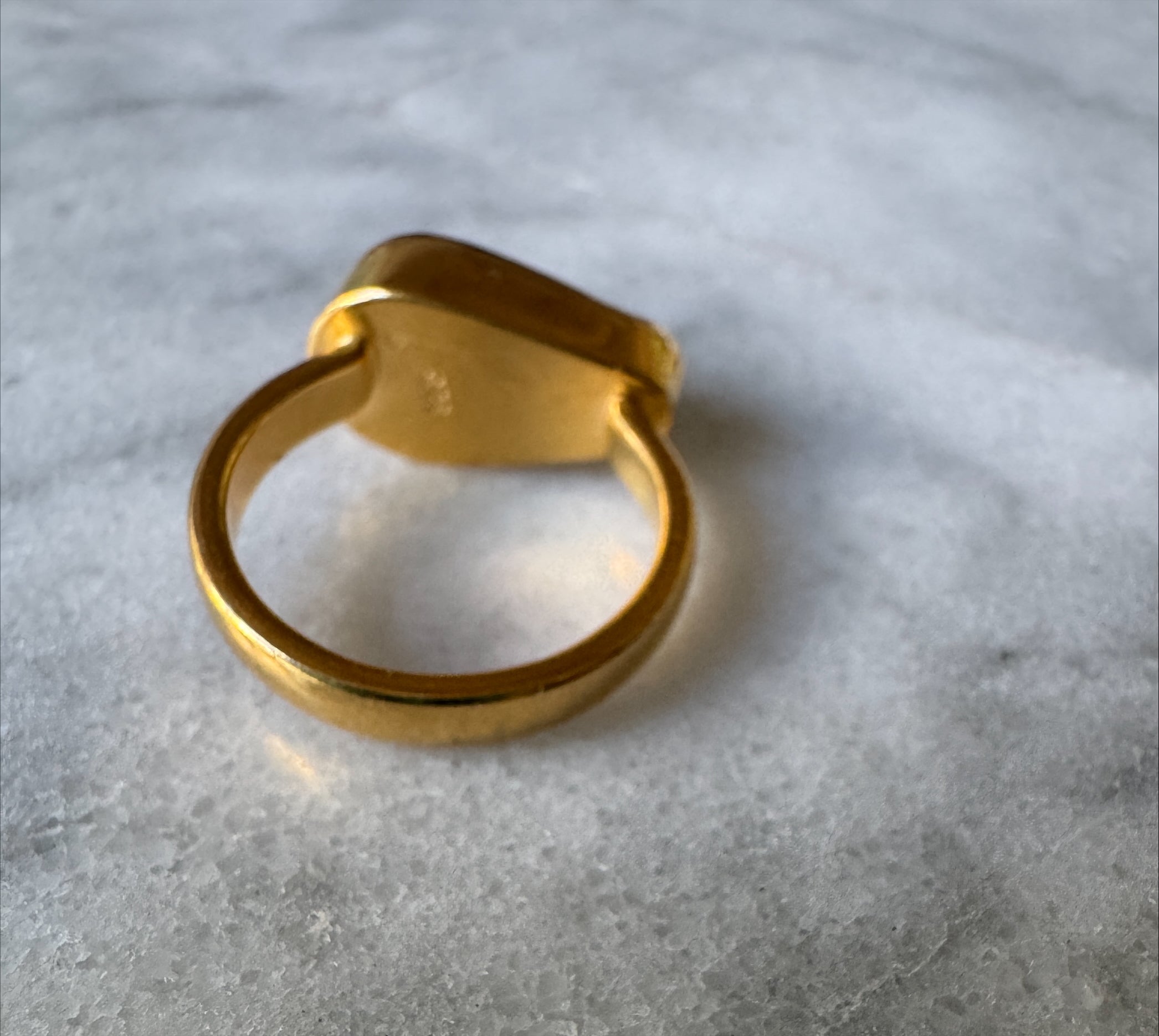 Yellow sea glass gold vermeil ring – rare collector-quality sea glass, handcrafted jewelry