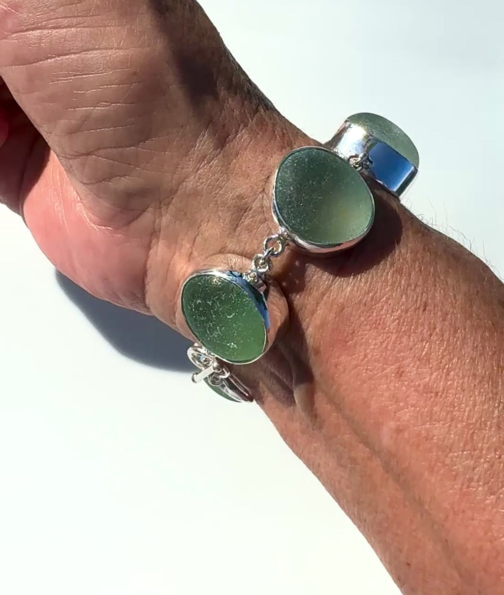 Seafoam Sea glass bracelet